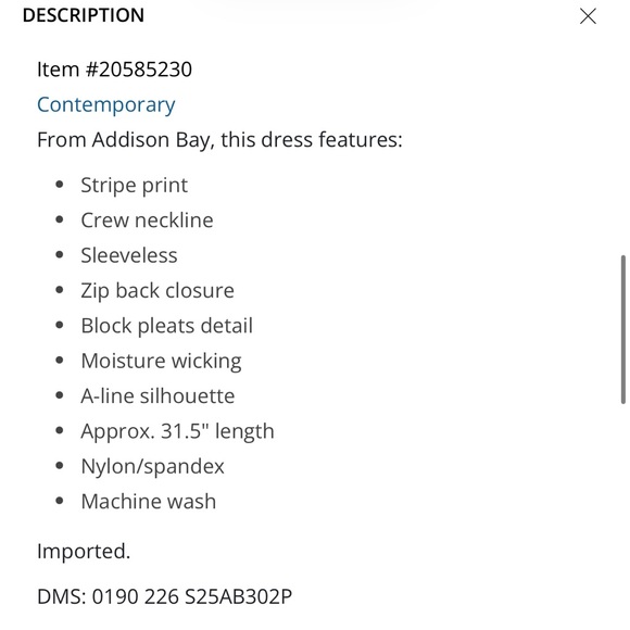 ✨ 🆕 Addison Bay Racquet Striped Print Crew Neck Sleeveless Pleated Active 👗✨ - Picture 13 of 15